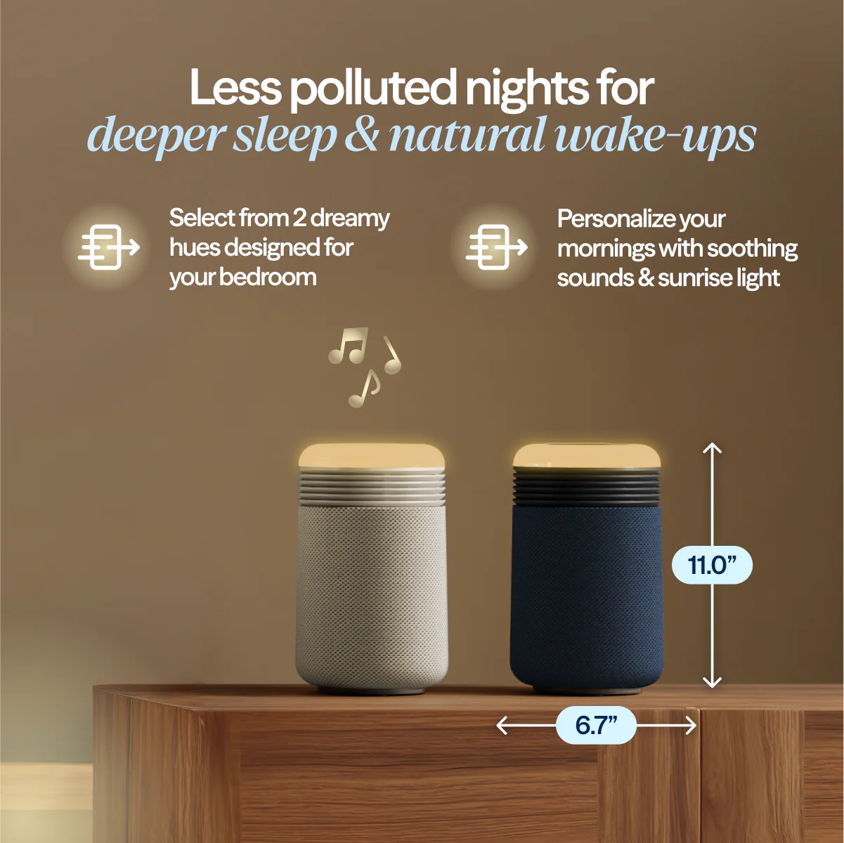 Mini Restful™ Sunrise Clock Air Purifier Bundle Coastal Beige - Image 3