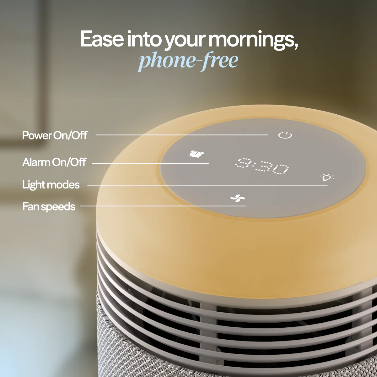 Mini Restful™ Sunrise Clock Air Purifier Bundle Coastal Beige - Image 5